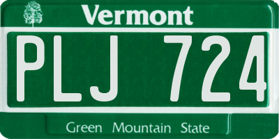 VT license plate PLJ724