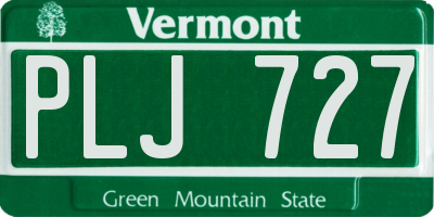 VT license plate PLJ727