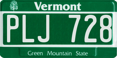 VT license plate PLJ728