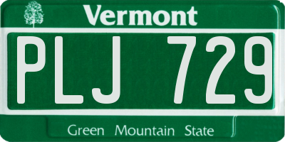 VT license plate PLJ729