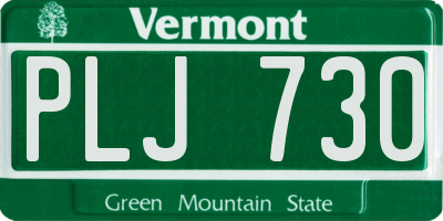 VT license plate PLJ730