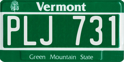 VT license plate PLJ731