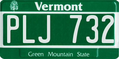 VT license plate PLJ732