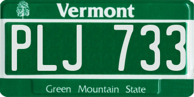 VT license plate PLJ733