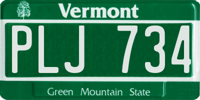 VT license plate PLJ734