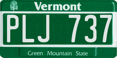 VT license plate PLJ737