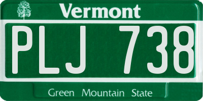 VT license plate PLJ738