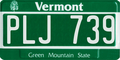 VT license plate PLJ739