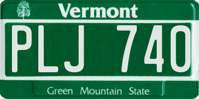 VT license plate PLJ740