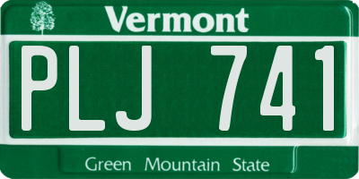 VT license plate PLJ741
