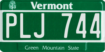 VT license plate PLJ744