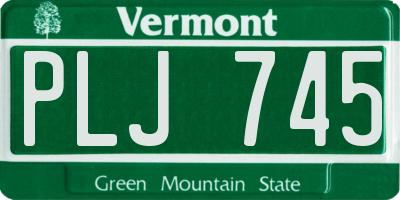VT license plate PLJ745