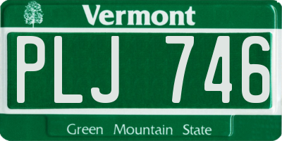 VT license plate PLJ746