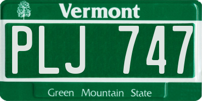 VT license plate PLJ747