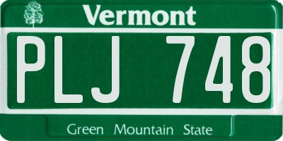 VT license plate PLJ748