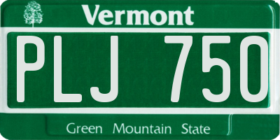 VT license plate PLJ750