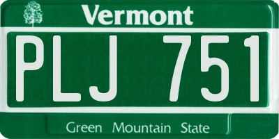 VT license plate PLJ751