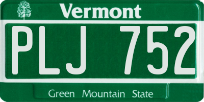 VT license plate PLJ752