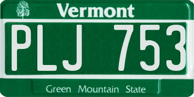 VT license plate PLJ753