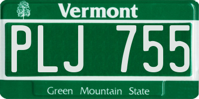 VT license plate PLJ755
