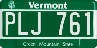 VT license plate PLJ761
