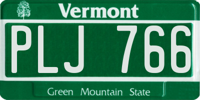 VT license plate PLJ766