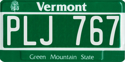 VT license plate PLJ767