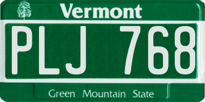 VT license plate PLJ768