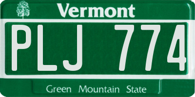 VT license plate PLJ774