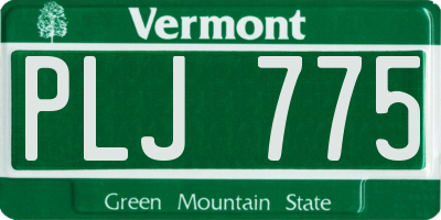 VT license plate PLJ775