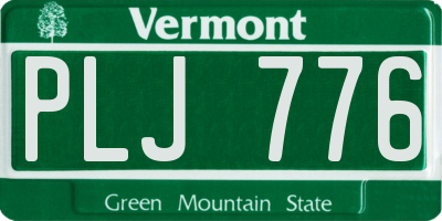 VT license plate PLJ776