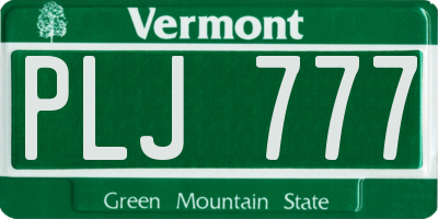 VT license plate PLJ777