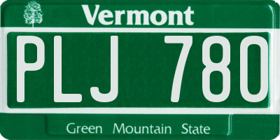 VT license plate PLJ780