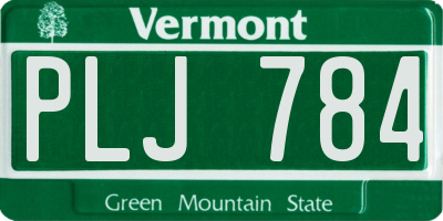 VT license plate PLJ784