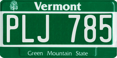 VT license plate PLJ785