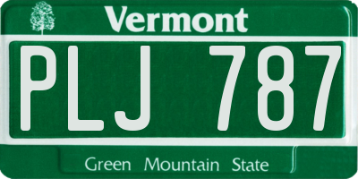 VT license plate PLJ787