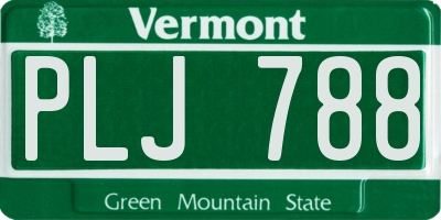 VT license plate PLJ788
