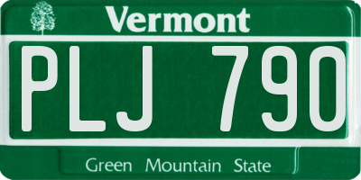 VT license plate PLJ790