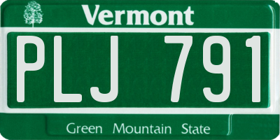 VT license plate PLJ791