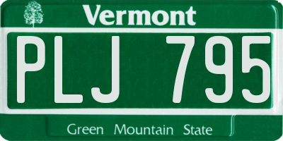 VT license plate PLJ795