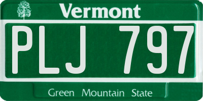 VT license plate PLJ797