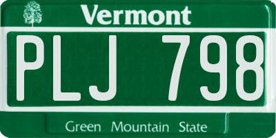 VT license plate PLJ798
