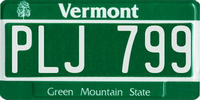 VT license plate PLJ799