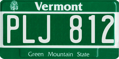 VT license plate PLJ812