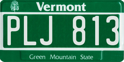 VT license plate PLJ813