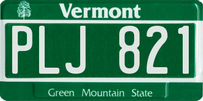 VT license plate PLJ821