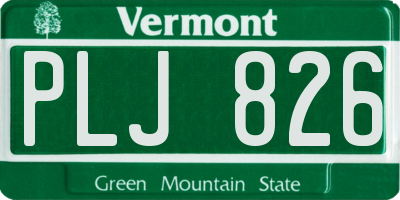 VT license plate PLJ826