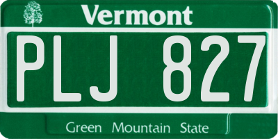 VT license plate PLJ827