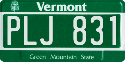 VT license plate PLJ831