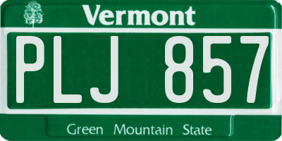 VT license plate PLJ857
